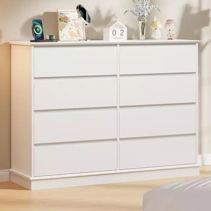 COZONY 51 Wide 8-Drawer Double Dresser  Large Horizontal Chest with Deep Drawers & Wide Top for Bedroom, Closet, Living Room & Hallway