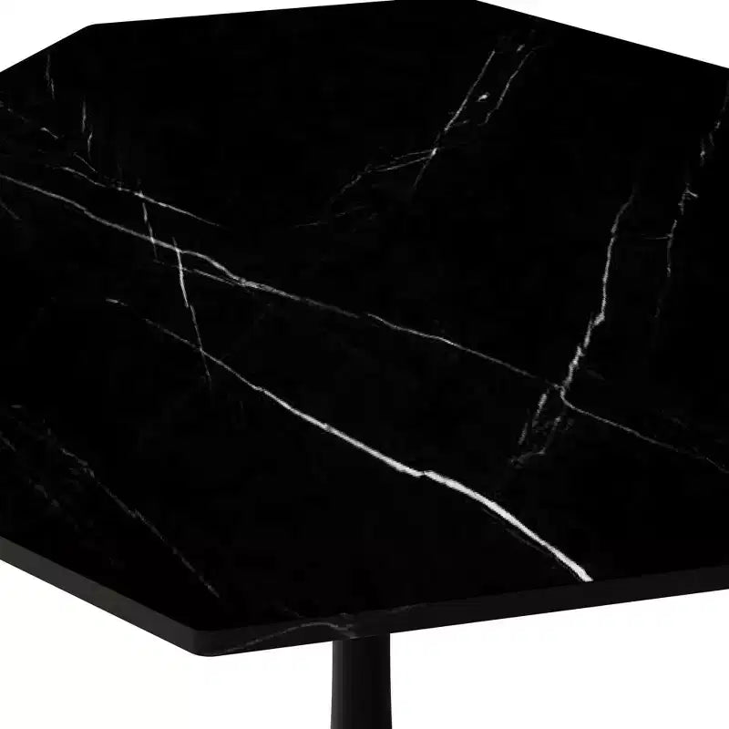 MAYEERTY Octagonal Metal Base Coffee Table with MDF Table Top for Dining Room Living Room Marble