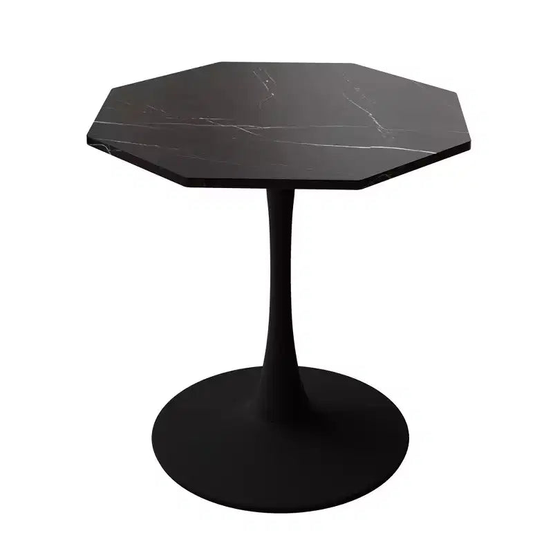 MAYEERTY Octagonal Metal Base Coffee Table with MDF Table Top for Dining Room Living Room Marble