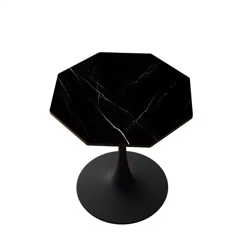 MAYEERTY Octagonal Metal Base Coffee Table with MDF Table Top for Dining Room Living Room Marble
