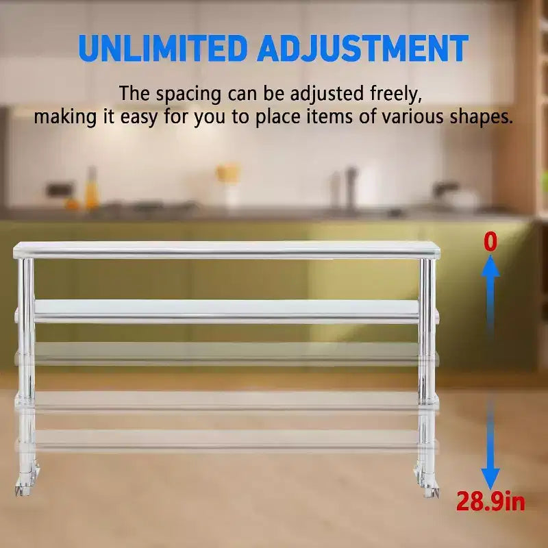 Acekool 60 NSF Stainless Steel Worktable - Commercial Prep Table with Casters & Backsplash for Kitchens