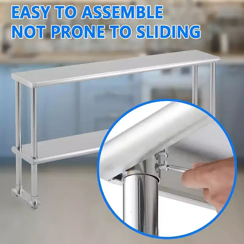 Acekool 60 NSF Stainless Steel Worktable - Commercial Prep Table with Casters & Backsplash for Kitchens