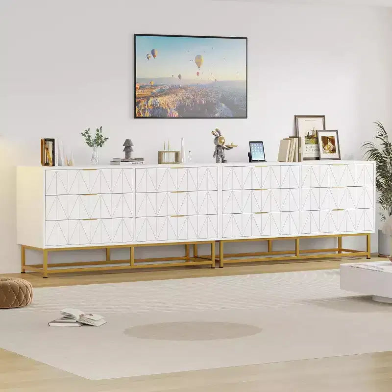 Coolmee 6 Drawer Dresser, Modern Dresser Drawers, Drawer Organizer with Metal Legs, Storage Chest Cabinet for Bedroom, Living Room, Hallway, Closet