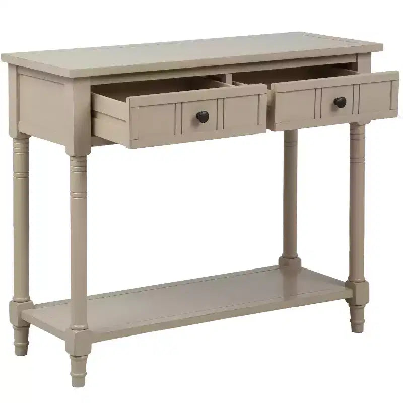 Farmhouse Console Table Sideboard Wooden Sofa Table with 2 Drawers and Bottom Shelf for Living Room