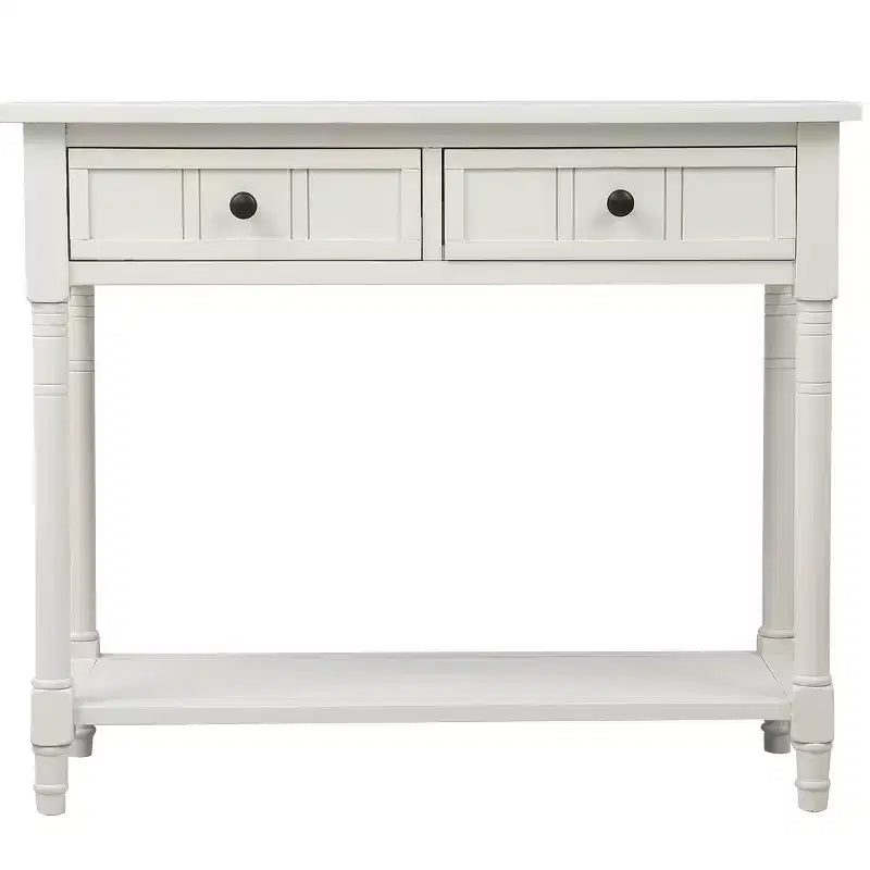Farmhouse Console Table Sideboard Wooden Sofa Table with 2 Drawers and Bottom Shelf for Living Room