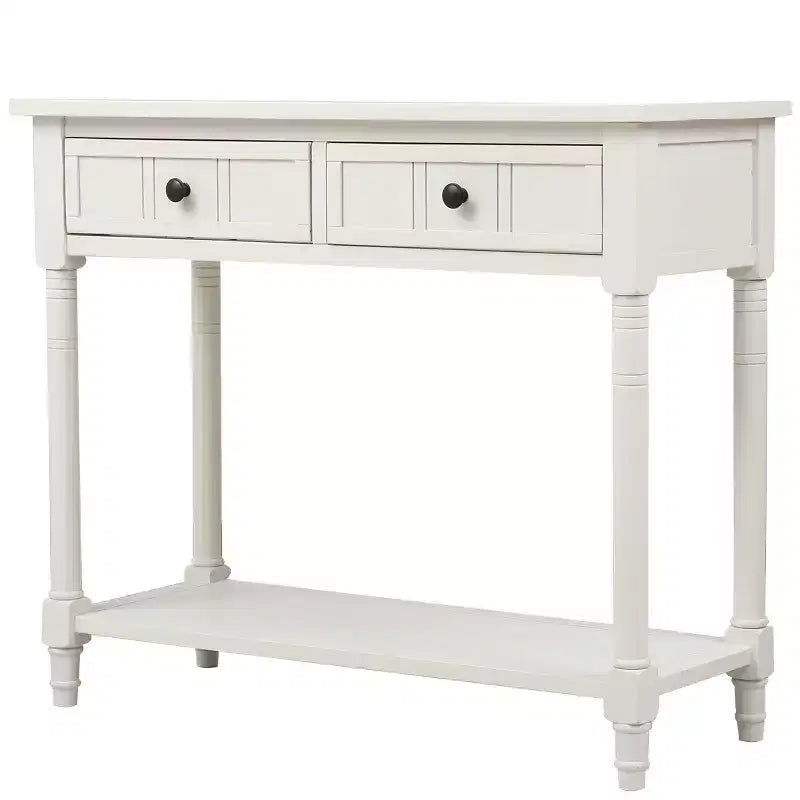 Farmhouse Console Table Sideboard Wooden Sofa Table with 2 Drawers and Bottom Shelf for Living Room