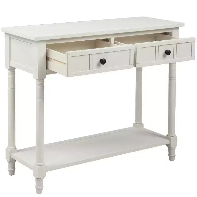Farmhouse Console Table Sideboard Wooden Sofa Table with 2 Drawers and Bottom Shelf for Living Room