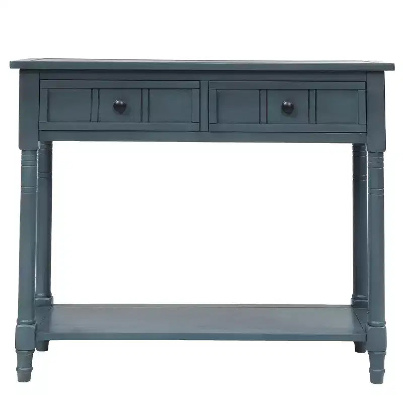 Farmhouse Console Table Sideboard Wooden Sofa Table with 2 Drawers and Bottom Shelf for Living Room