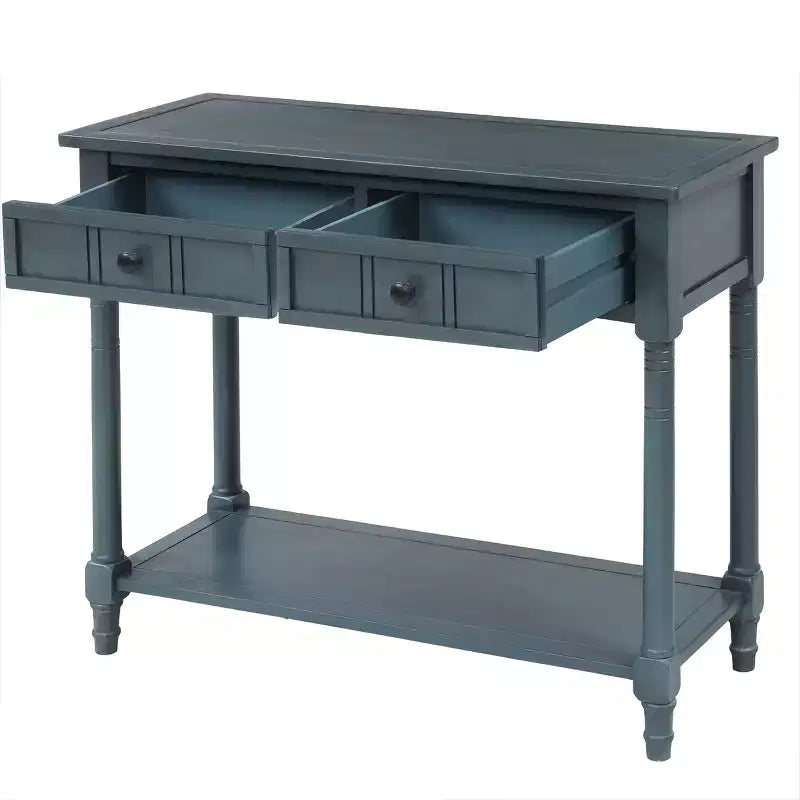 Farmhouse Console Table Sideboard Wooden Sofa Table with 2 Drawers and Bottom Shelf for Living Room
