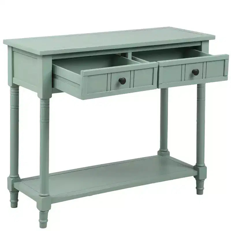 Farmhouse Console Table Sideboard Wooden Sofa Table with 2 Drawers and Bottom Shelf for Living Room