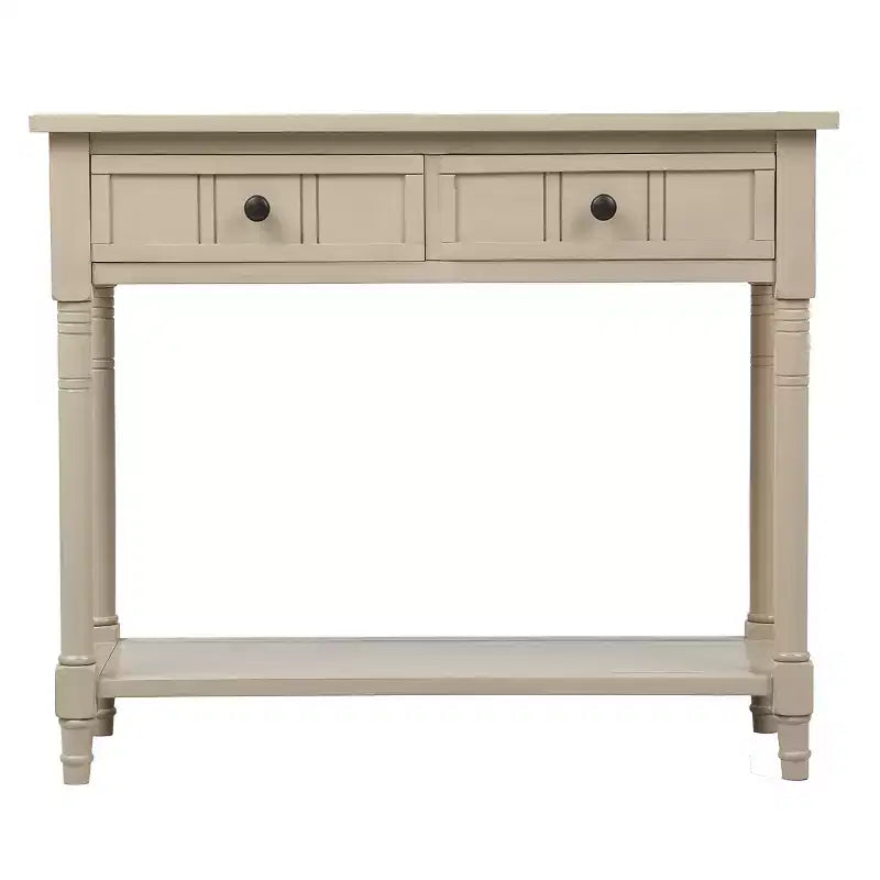 Farmhouse Console Table Sideboard Wooden Sofa Table with 2 Drawers and Bottom Shelf for Living Room