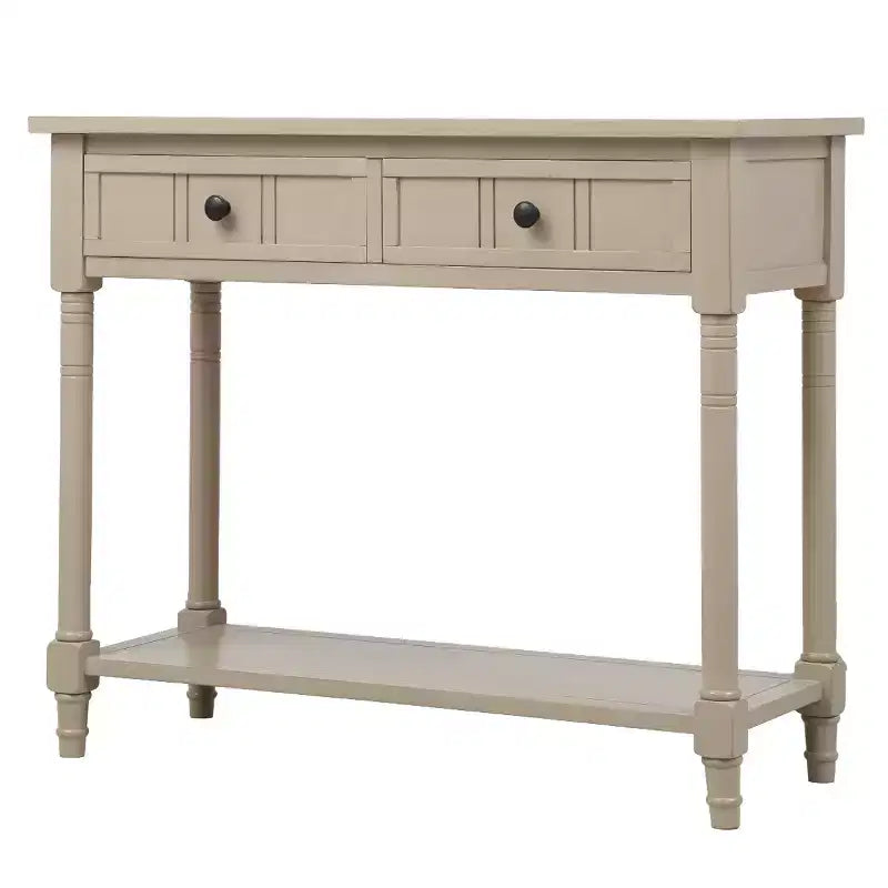 Farmhouse Console Table Sideboard Wooden Sofa Table with 2 Drawers and Bottom Shelf for Living Room