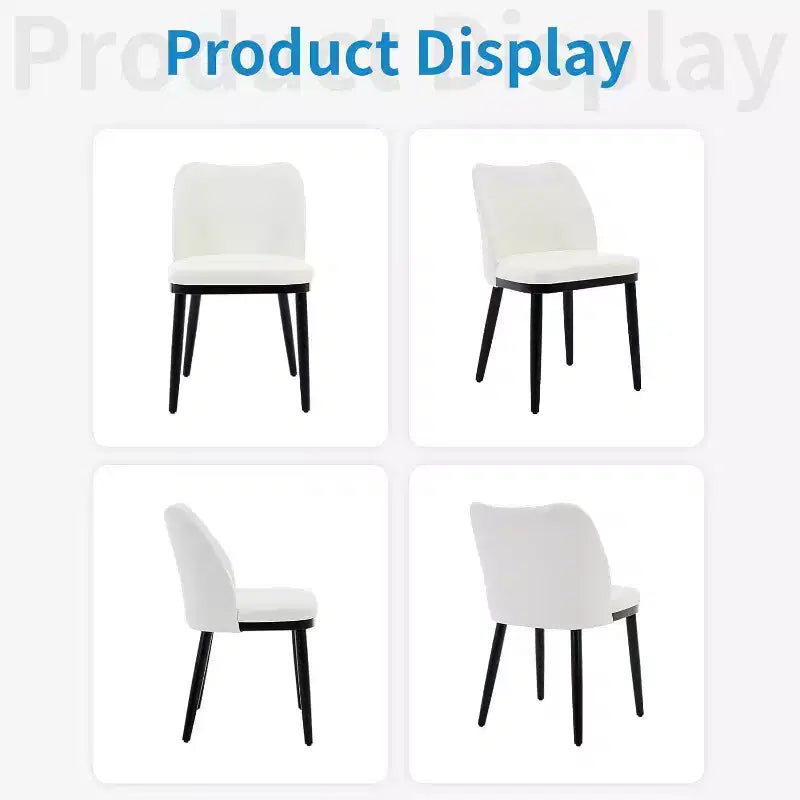 Acekool Modern Dining Chairs Set: Neutral Upholstered Seats, Wood Legs, Easy Assembly