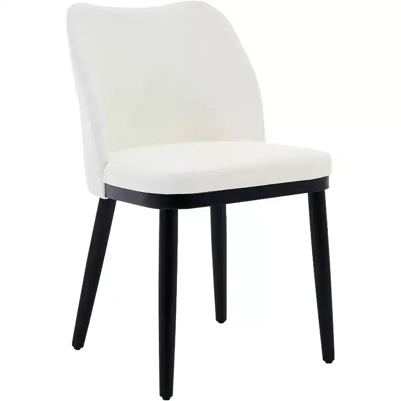 Acekool Modern Dining Chairs Set: Neutral Upholstered Seats, Wood Legs, Easy Assembly