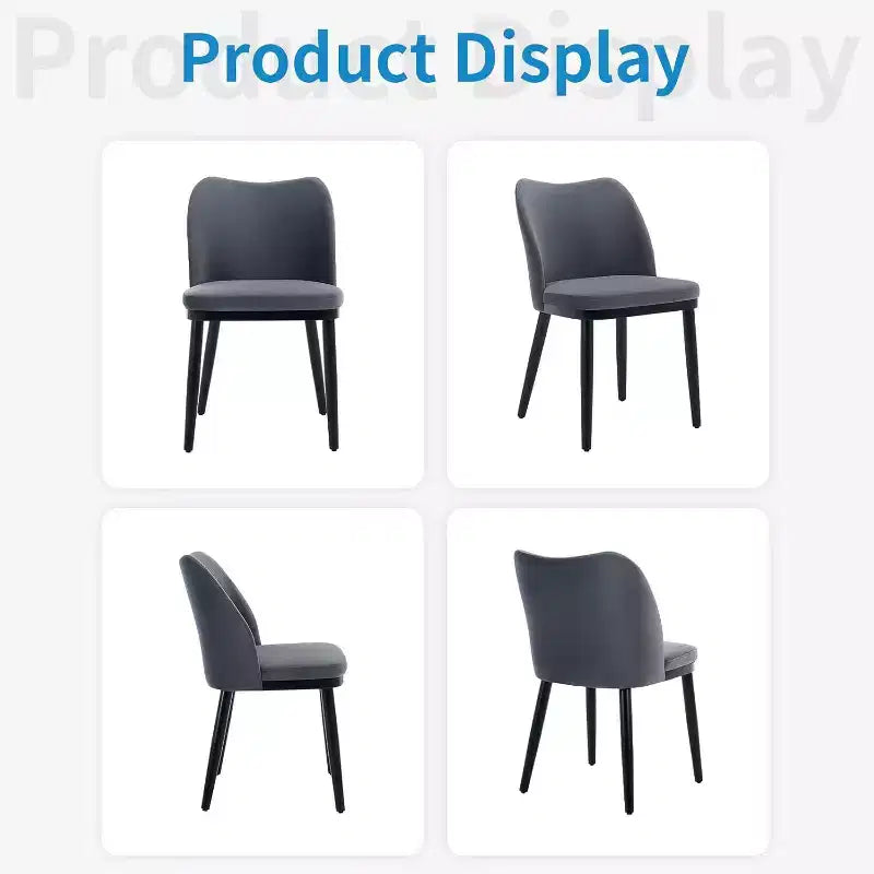 Acekool Modern Dining Chairs Set: Neutral Upholstered Seats, Wood Legs, Easy Assembly