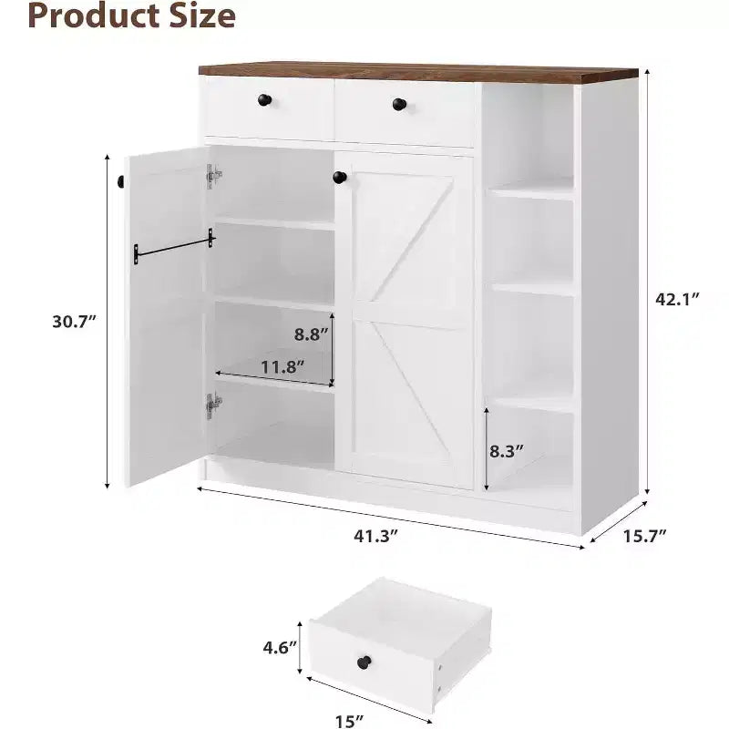 Acekool Shoe Storage Cabinet - Modern Organizer with Doors, Adjustable Shelves for Entryway, Holds 18-24 Pairs, Natural