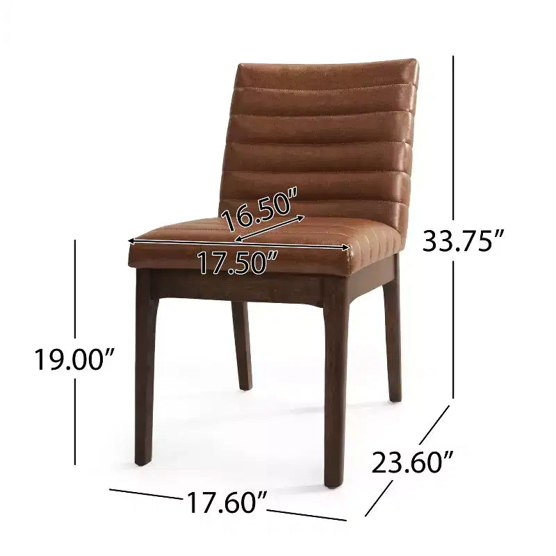 Christopher Knight Home Lancer Mid-Century Modern Channel Stitch Dining Chairs (Set of 4)