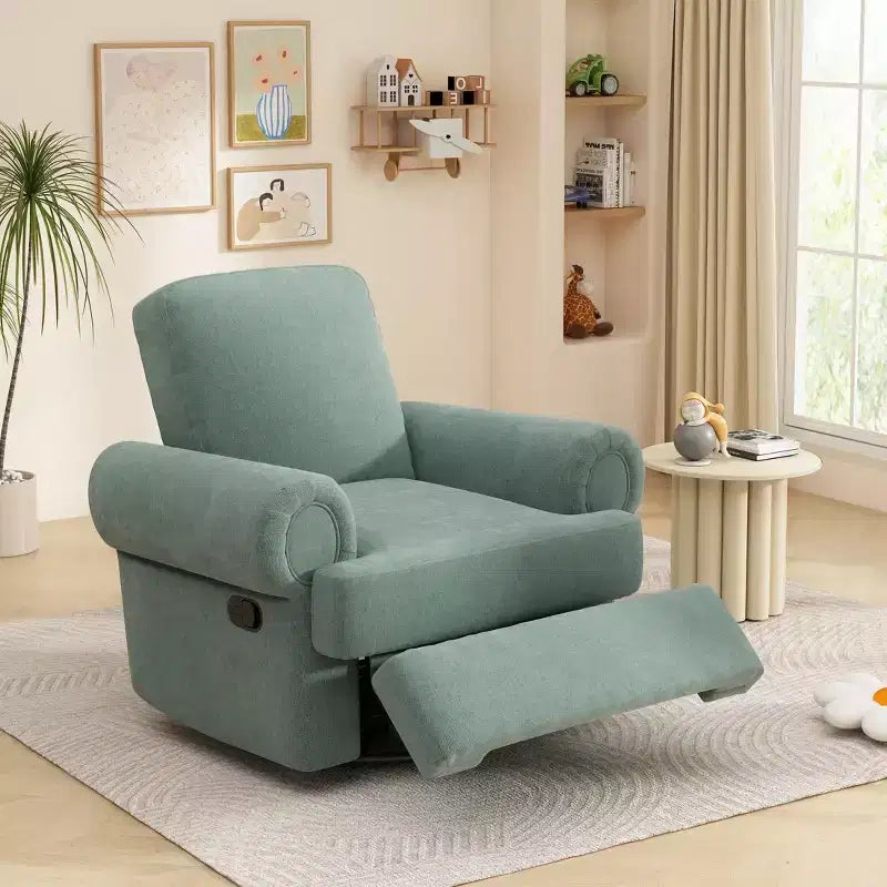 Christopher Knight Home Dravok Modern Chenille Upholstered Swivel Manual Recliner Chair with Adjustable Backrest