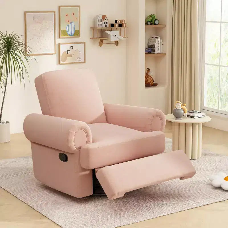 Christopher Knight Home Dravok Modern Chenille Upholstered Swivel Manual Recliner Chair with Adjustable Backrest