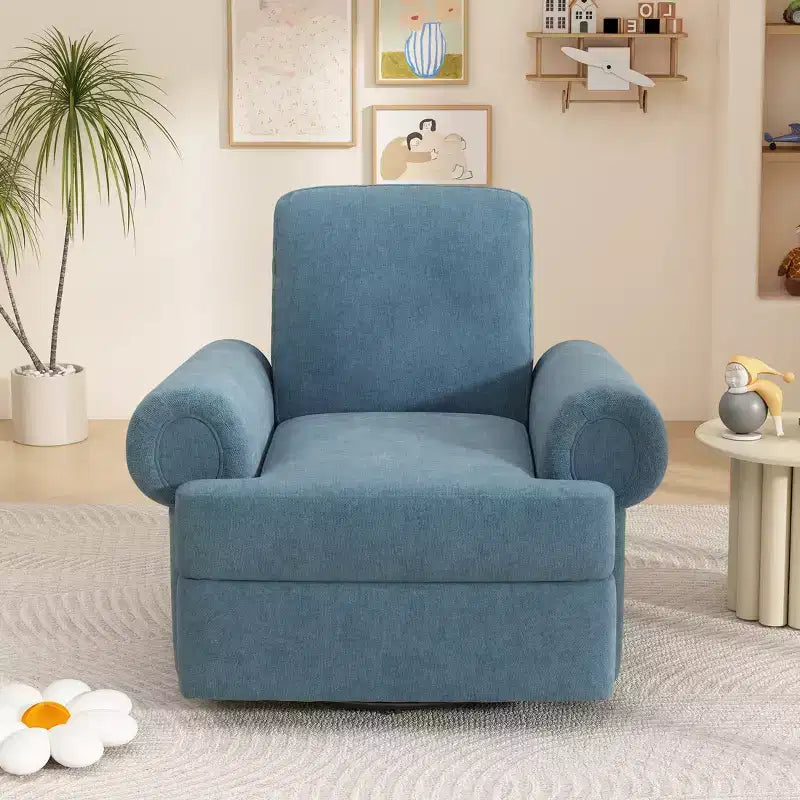 Christopher Knight Home Dravok Modern Chenille Upholstered Swivel Manual Recliner Chair with Adjustable Backrest