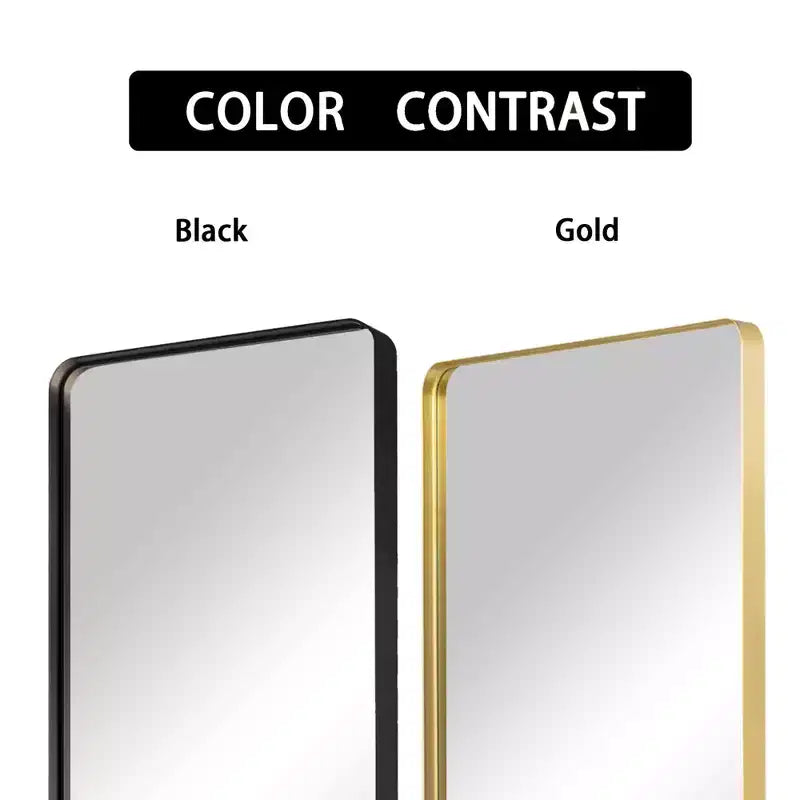 71x28 inch Aluminum Alloy Rounded Rectangular Gold Full Body Mirror (deep Mirror - No Bracket)
