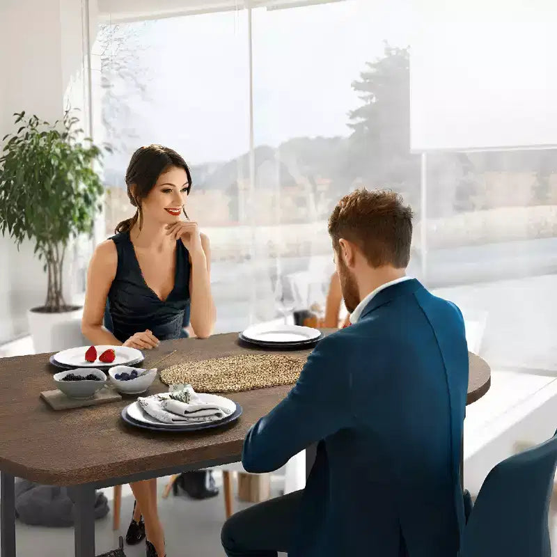 3-Piece Farmhouse Bistro Dining Table Set for 2 with Storage Shelves, Counter-Height Table & 2 PU Leather Chairs, Kitchen Dining Table Set