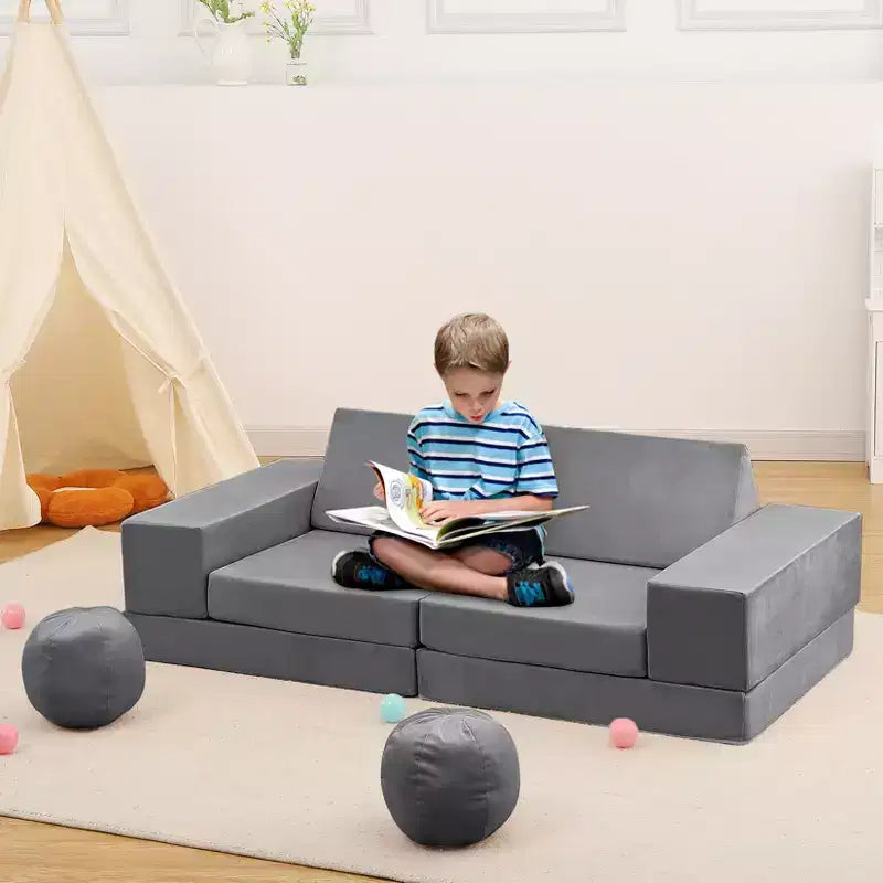 Kids Couch 12PCS,Modular Kids Play Couch for Inspiring Child Creativity,Sectional Sofa,Bedroom and Playroom Furniture for Toddlers Sleeping Reading