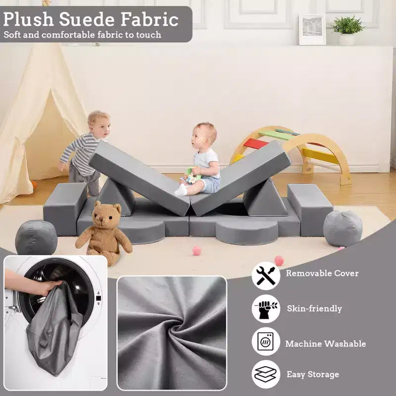 Kids Couch 12PCS,Modular Kids Play Couch for Inspiring Child Creativity,Sectional Sofa,Bedroom and Playroom Furniture for Toddlers Sleeping Reading