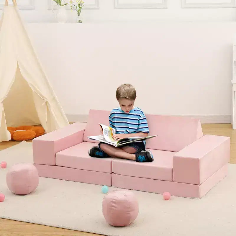 Kids Couch 12PCS,Modular Kids Play Couch for Inspiring Child Creativity,Sectional Sofa,Bedroom and Playroom Furniture for Toddlers Sleeping Reading
