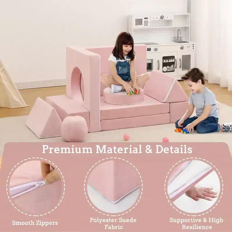 Kids Couch 12PCS,Modular Kids Play Couch for Inspiring Child Creativity,Sectional Sofa,Bedroom and Playroom Furniture for Toddlers Sleeping Reading