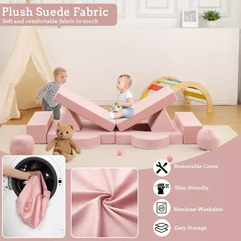 Kids Couch 12PCS,Modular Kids Play Couch for Inspiring Child Creativity,Sectional Sofa,Bedroom and Playroom Furniture for Toddlers Sleeping Reading