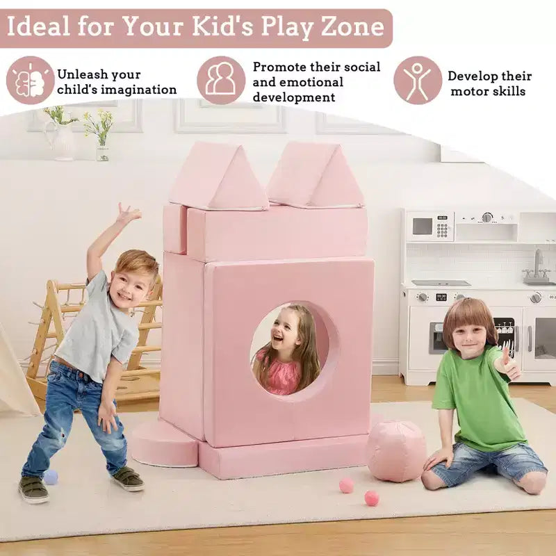 Kids Couch 12PCS,Modular Kids Play Couch for Inspiring Child Creativity,Sectional Sofa,Bedroom and Playroom Furniture for Toddlers Sleeping Reading