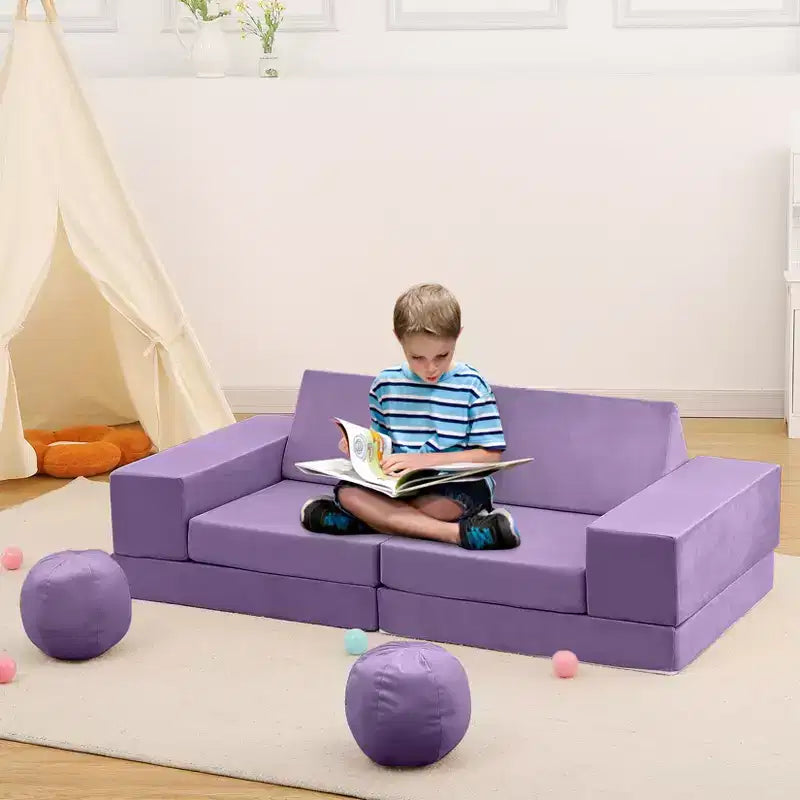 Kids Couch 12PCS,Modular Kids Play Couch for Inspiring Child Creativity,Sectional Sofa,Bedroom and Playroom Furniture for Toddlers Sleeping Reading