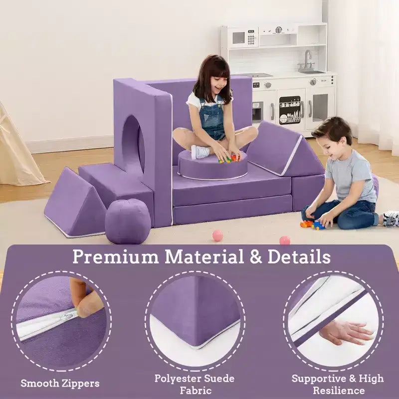 Kids Couch 12PCS,Modular Kids Play Couch for Inspiring Child Creativity,Sectional Sofa,Bedroom and Playroom Furniture for Toddlers Sleeping Reading