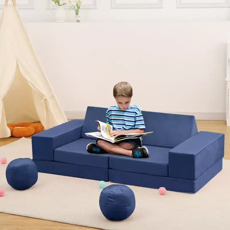 Kids Couch 12PCS,Modular Kids Play Couch for Inspiring Child Creativity,Sectional Sofa,Bedroom and Playroom Furniture for Toddlers Sleeping Reading