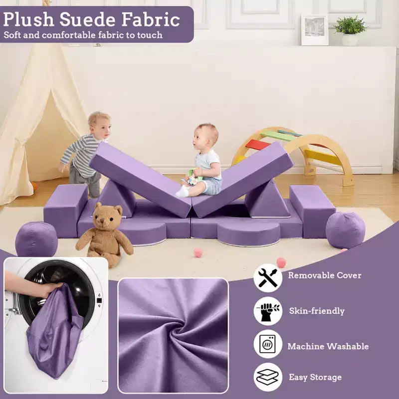 Kids Couch 12PCS,Modular Kids Play Couch for Inspiring Child Creativity,Sectional Sofa,Bedroom and Playroom Furniture for Toddlers Sleeping Reading