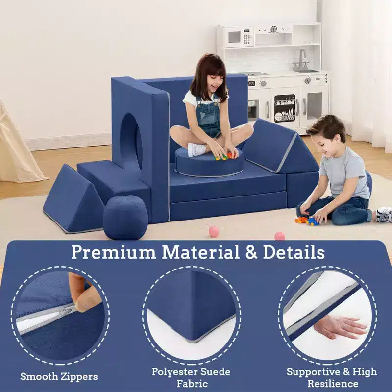 Kids Couch 12PCS,Modular Kids Play Couch for Inspiring Child Creativity,Sectional Sofa,Bedroom and Playroom Furniture for Toddlers Sleeping Reading