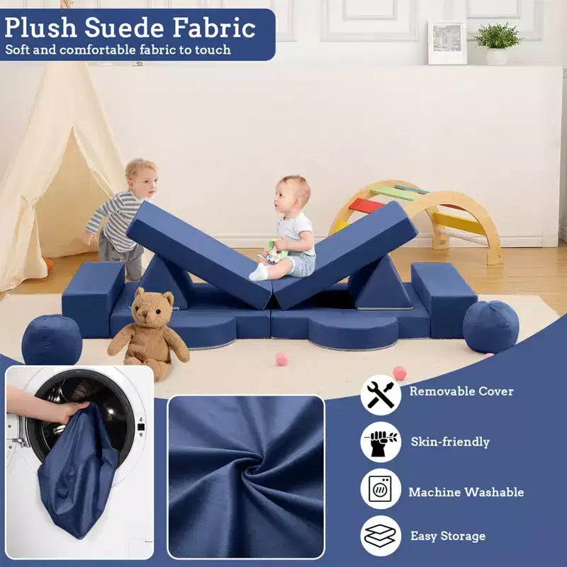Kids Couch 12PCS,Modular Kids Play Couch for Inspiring Child Creativity,Sectional Sofa,Bedroom and Playroom Furniture for Toddlers Sleeping Reading