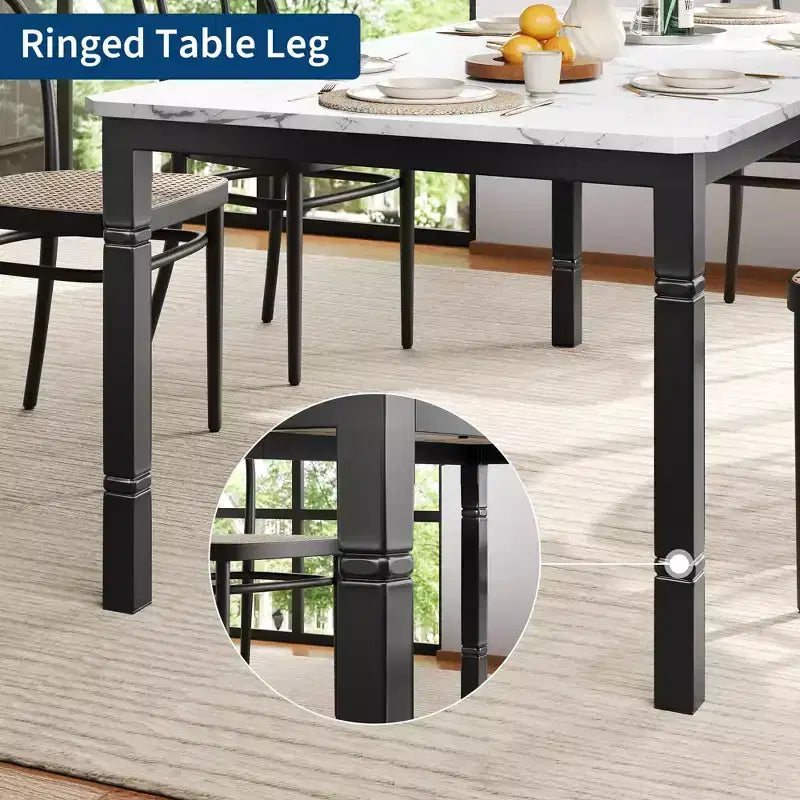 78'' Large Industrial Dining Table for 6 with Heavy Duty Metal Legs & Chamfer Corner for Dining Room, Kitchen and Living Room