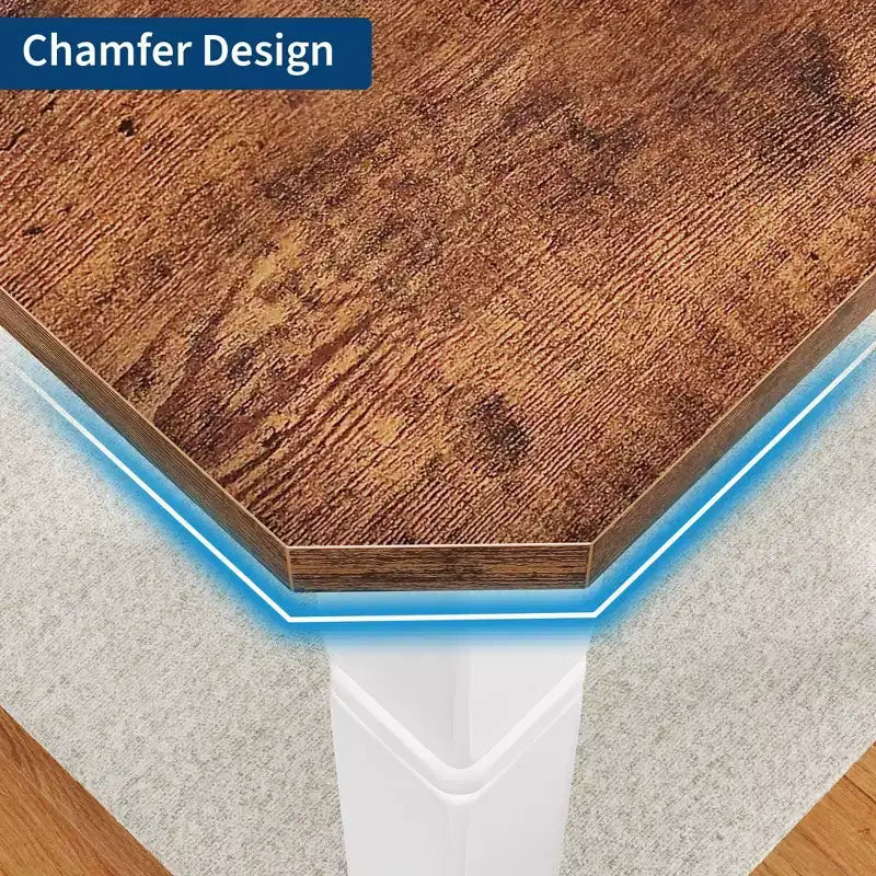 78'' Large Industrial Dining Table for 6 with Heavy Duty Metal Legs & Chamfer Corner for Dining Room, Kitchen and Living Room