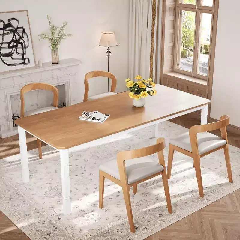 78'' Large Industrial Dining Table for 6 with Heavy Duty Metal Legs & Chamfer Corner for Dining Room, Kitchen and Living Room