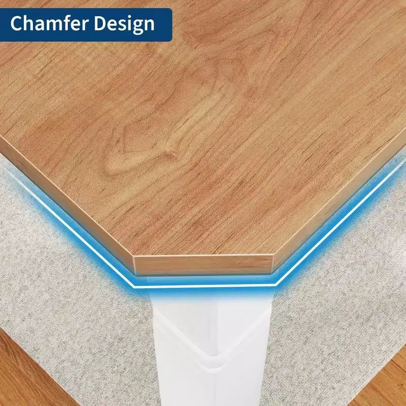 78'' Large Industrial Dining Table for 6 with Heavy Duty Metal Legs & Chamfer Corner for Dining Room, Kitchen and Living Room