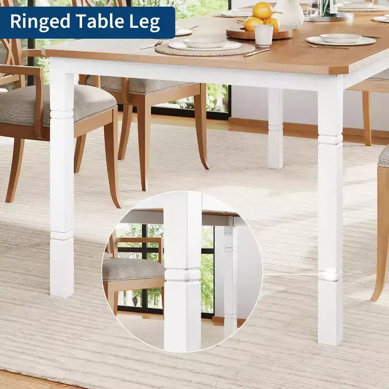 78'' Large Industrial Dining Table for 6 with Heavy Duty Metal Legs & Chamfer Corner for Dining Room, Kitchen and Living Room