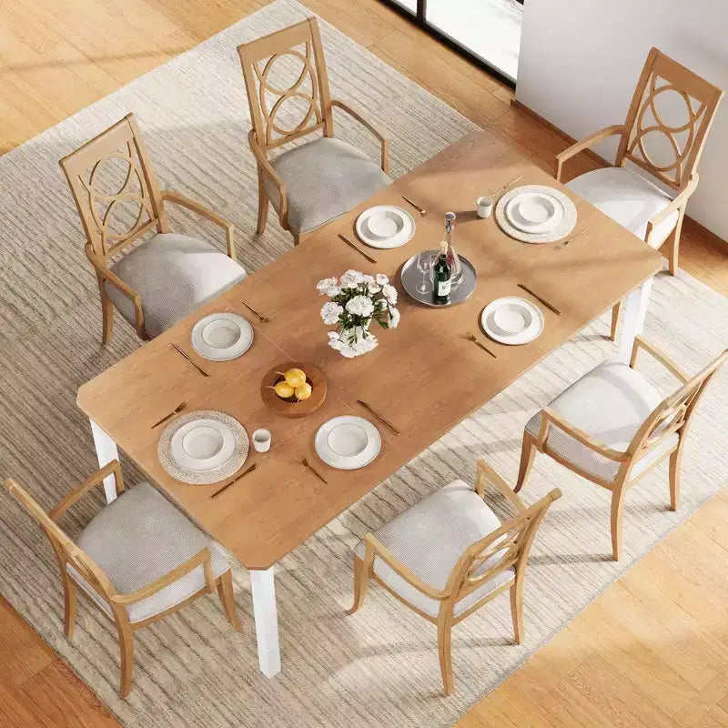 78'' Large Industrial Dining Table for 6 with Heavy Duty Metal Legs & Chamfer Corner for Dining Room, Kitchen and Living Room