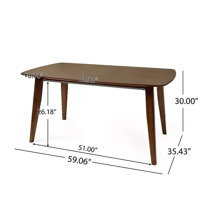 Christopher Knight Home Volgrun 5 Piece Mid-Century Modern Rubberwood Upholstered Dining Set