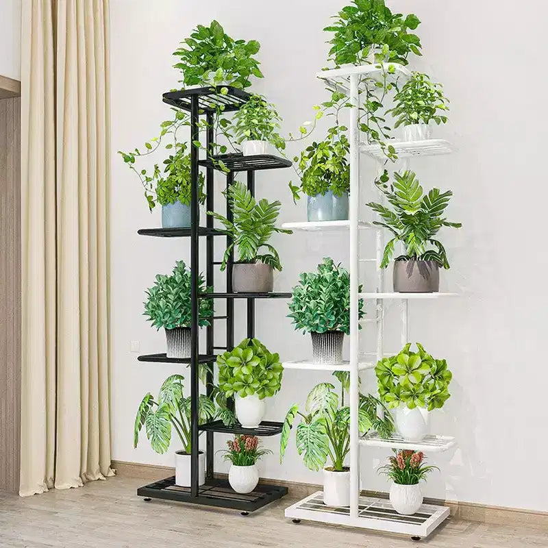 8 Tier Plant Stand Indoor, Tiered Plant Stand, Metal Plant Shelf for Patio Gardens Bedroom Corner Iiving Room Balcony