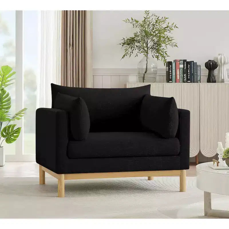 Meridian Furniture,Langham Linen Textured Fabric Chair