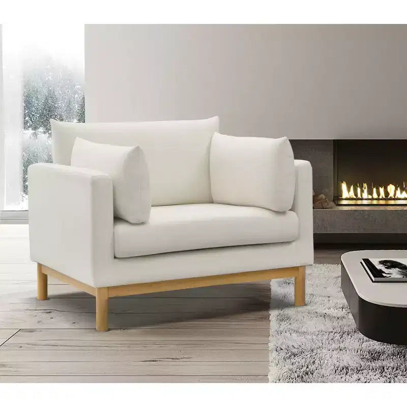 Meridian Furniture,Langham Linen Textured Fabric Chair