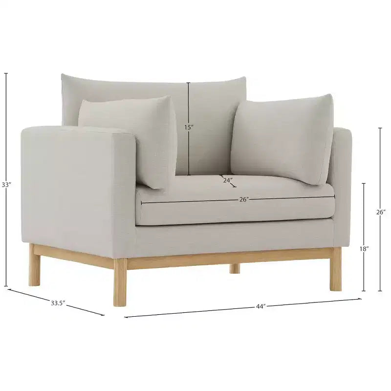 Meridian Furniture,Langham Linen Textured Fabric Chair