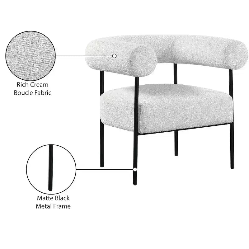 Meridian Furniture,Blake Boucle Fabric Accent Chair